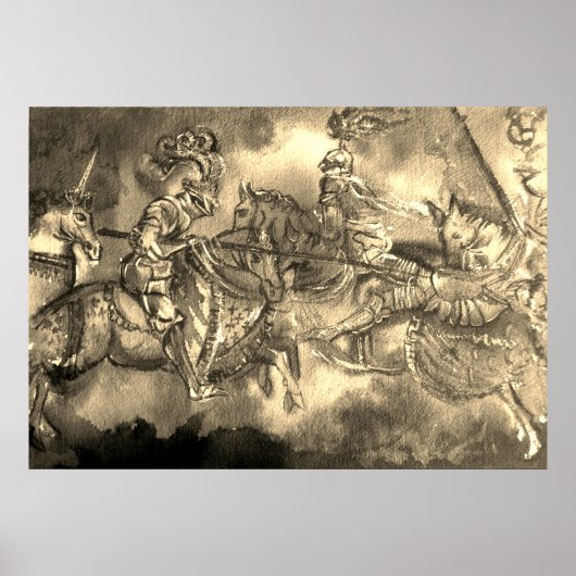 CHANSON DE ROLAND, MIDDELEEUWSE RIDDERS IN TOERNOO POSTER (Voorkant)