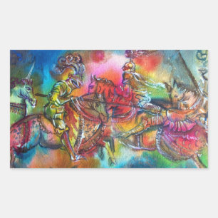 CHANSON DE ROLAND / STRIJD VAN RIDDERS IN TOERNOOI RECHTHOEKIGE STICKER