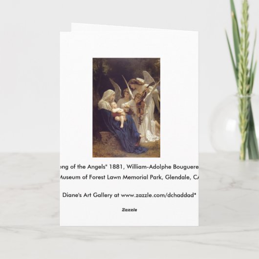 Chanson des anges - carte de Noël (Dos)