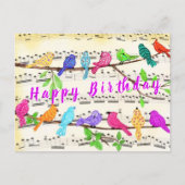 Chanson d'oiseau coloré Musical Bonne carte d'anni (Devant)