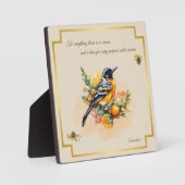 Chanson Oiseau Oriole Plaque Ecclesiastes 3 (Recto)