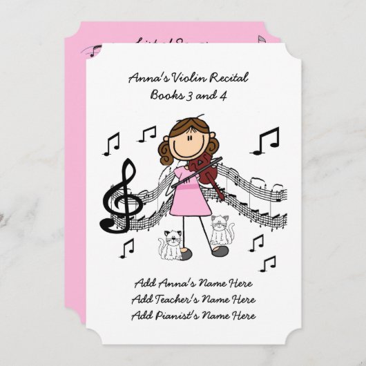 Chansons de la carte Dix d'invitation de (Devant / Derrière)