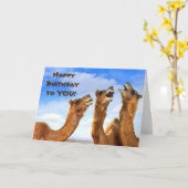 CHANT CAMELS DITES HEUREUX **40ème** Carte d'anniv (Fleur jaune)