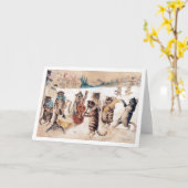 Chant de Noël, carte Louis Wain (Fleur jaune)