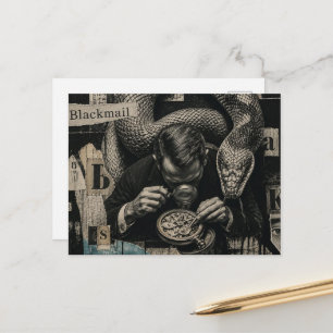 Chantage Mixed Media Collage Briefkaart