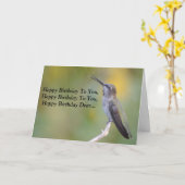 Chanter Bonne Carte de Colibri Anniversaire (Fleur jaune)