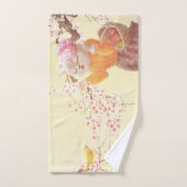 Chanter Chat avec panier à fleurs (Serviette à main)