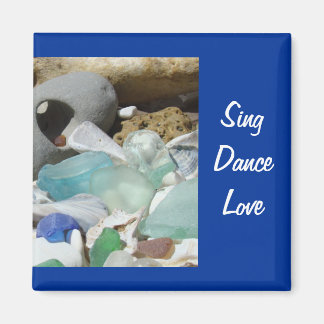 Chanter Dance Amour magnet Plage Seaglass Fossiles