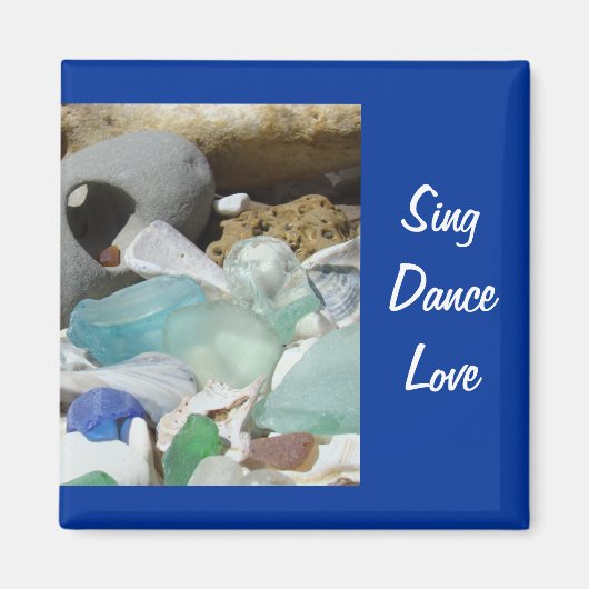 Chanter Dance Amour magnet Plage Seaglass Fossiles (Devant)