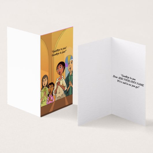 Chanter ensemble Adieu Customisé Carte de départ (Inside and Outside)