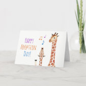Chanter Giraffe Bébé Bonne carte de jour d'adoptio (Devant)