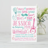 Chanteur d'aquarelle Invitation d'anniversaire (Debout devant)