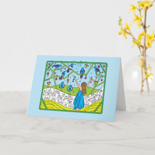 Chantez Comme Les Oiseaux Carte Sing_Greeting (Fleur jaune)