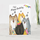Chantez la carte d'anniversaire des chats - Carte (Devant)