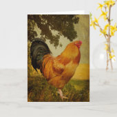 Chanticleer Haan Blank Wenskaart Kaart (Gele Bloem)
