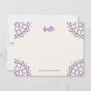 Chantilly Boho Mandala Stationery - Grape Notitiekaartje