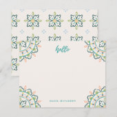 Chantilly Boho Mandala Stationery - Pool Notitiekaartje (Voorkant / Achterkant)