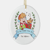 Chants de Noël mignons garçon et ornement de renne (Droite)