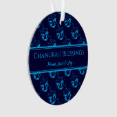CHANUKAH BÉNÉFICIE DE Dreidel Blue Cyan Customisé (devant)