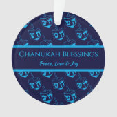 CHANUKAH BÉNÉFICIE DE Dreidel Blue Cyan Customisé (devant)
