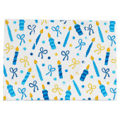 Chanukah Candles Burning White Groot Cadeauzakje (Achterkant)