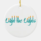 Chanukah Collage/Licht de Lichten Keramisch Ornament (Achterkant)