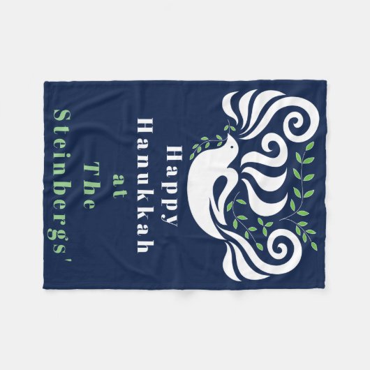 Chanukah Dove Couverture en polaire (Devant (Horizontal))