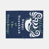 Chanukah Dove Stencil Fleece Blanket Deken (Voorkant (Horizontaal))
