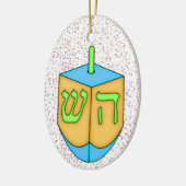 Chanukah Dreidel Keramisch Ornament (Links)