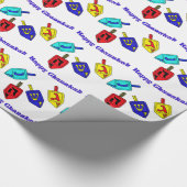 Chanukah dreidels cadeaupapier (Hoek)