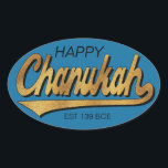 Chanukah/Hanoukka Retro Stickers OVAL<br><div class="desc">Chanukah/Hanoukka Retro Stickers OVAL. "Retro Happy Chanukah EST 139 BCE" Je l'épelle, Chanukah est l'une de mes fêtes préférées. Amusez-vous à utiliser ces autocollants comme toppers de gâteau, étiquettes cadeaux, fermeture de sacs de faveur, ou tout ce qui touche vos festivités! Personnalisez en supprimant, "Happy" et "Est 139 BCE" et...</div>