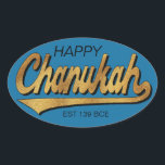 Chanukah/Hanoukka Retro Stickers OVAL<br><div class="desc">Chanukah/Hanoukka Retro Stickers OVAL. "Retro Happy Chanukah EST 139 BCE" Je l'épelle, Chanukah est l'une de mes fêtes préférées. Amusez-vous à utiliser ces autocollants comme toppers de gâteau, étiquettes cadeaux, fermeture de sacs de faveur, ou tout ce qui touche vos festivités! Personnalisez en supprimant, "Happy" et "Est 139 BCE" et...</div>