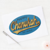 Chanukah/Hanoukka Retro Stickers OVAL (Enveloppe)