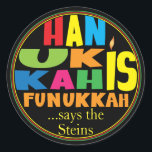 Chanukah/Hanoukka Stickers "HanukkahFunukka" Tour<br><div class="desc">Chanukah/Hanoukka Stickers "Hanoukka Is Funukkah" Tour. Amusez-vous à utiliser ces autocollants comme toppers de gâteau, étiquettes cadeaux, fermeture de sacs de faveur, ou tout ce qui touche vos festivités! Personnaliser en supprimant "... dit the Steins" et en ajoutant vos propres mots, en utilisant votre style de police préféré, taille et...</div>