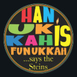 Chanukah/Hanoukka Stickers "HanukkahFunukka" Tour<br><div class="desc">Chanukah/Hanoukka Stickers "Hanoukka Is Funukkah" Tour. Amusez-vous à utiliser ces autocollants comme toppers de gâteau, étiquettes cadeaux, fermeture de sacs de faveur, ou tout ce qui touche vos festivités! Personnaliser en supprimant "... dit the Steins" et en ajoutant vos propres mots, en utilisant votre style de police préféré, taille et...</div>