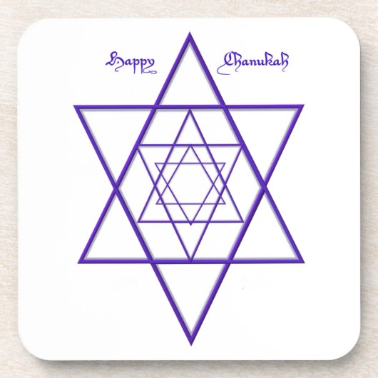 Chanukah/Hanukkah Blue en White Onderzetters (Voorkant)