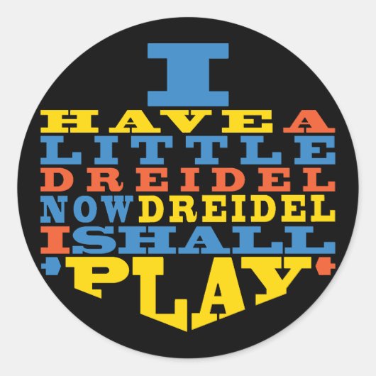 Chanukah/Hanukkah "Dreidel Play.." Stickers Round (Voorkant)
