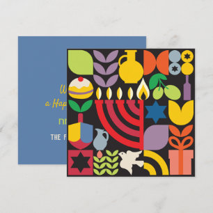 Chanukah Hanukkah Menorah Donut Jewish Stars Kaart