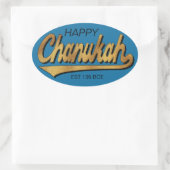Chanukah/Hanukkah Retro Stickers OVAL (Tas)