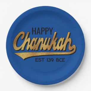 Chanukah Happy Retro Papieren Bordje