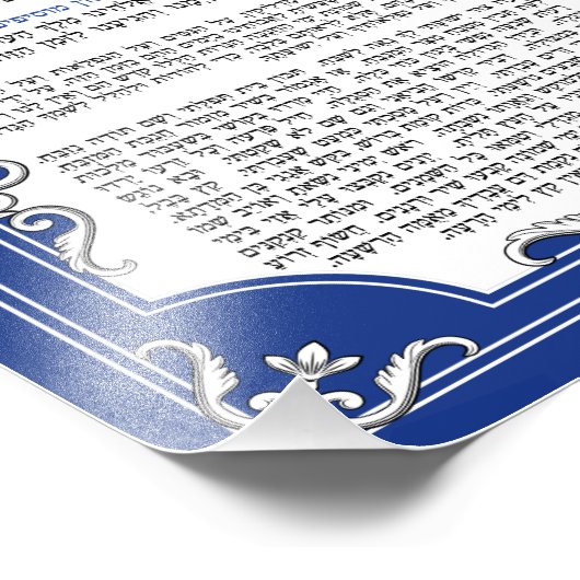 Chanukah Hebrew Candle Light Blessing Hanukkah Foto Afdruk (Hoek)