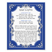 Chanukah Hebrew Candle Light Blessing Hanukkah Foto Afdruk (Voorkant)