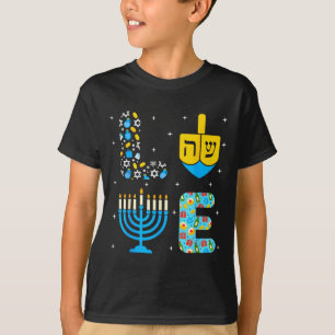 Chanukah Menorah Dreidel Iconen Hanukkah Liefde Ce T-shirt