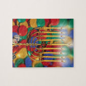 Chanukah Menorah, Dreidel, Snoep Legpuzzel (Horizontaal)