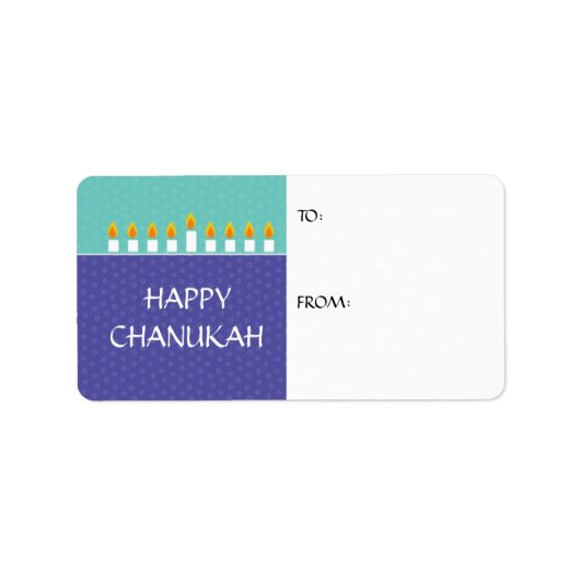 Chanukah Menorah Gift Label (Voorkant)