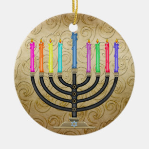 Chanukah Menorah Keramisch Ornament