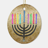 Chanukah Menorah Keramisch Ornament (Links)
