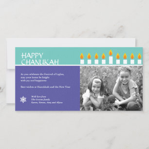 Chanukah Menorah Photo Card Feestdagenkaart