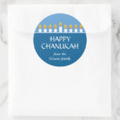 Chanukah Menorah Ronde Sticker (Tas)