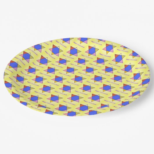 Chanukah Party Designer Papieren Borden - Judaica Papieren Bordje (Gekanteld)